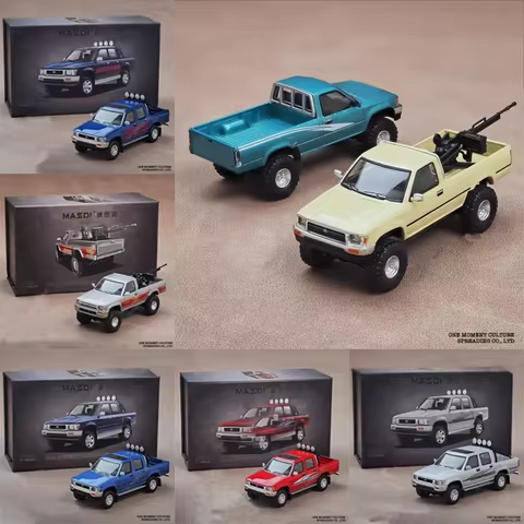 MASSDI 1:64 Scale HILUX LN107 RN80 Pickup Truck Off-Road Vehicle Alloy Car Model Static Decoration C