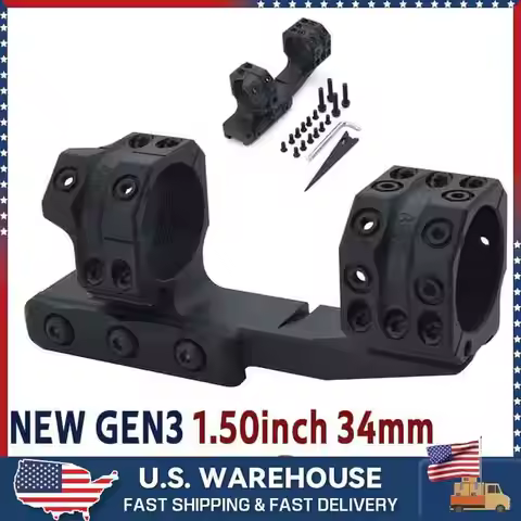 Scope Rings SP-4022C 1.50" 34mm Gen3 Style Rifle Scope Mount with Surfaces for Scope Accessories Hun