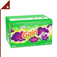 Gain : GANMLB-240* แผ่นปรับผ้านุ่ม แผ่นอบผ้า Fabric Softener Dryer Sheets, Moonlight Breeze, 240 Sheets