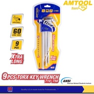 American Tool Basic Torx Key Set 9pcs Long Torx Hex Key Set 9pcs Xtra Long AMT8859004