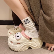 时尚防滑厚底Crocs可爱大眼睛高跟10CM洞洞鞋女夏外穿防滑厚底增高包头沙滩凉拖鞋女25.12.17