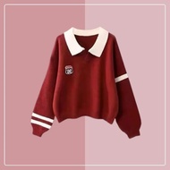 COD 2026 [Shop Hot Sale] Girls Autumn New Style polo Collar Sweatshirt Middle Big Kids Fashionable F