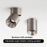 Bauhaus Led Spotlight Surface Mounted Spot Light Aluminum Silver Color Ceiling Lamp adjustable angle