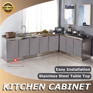 Stainless Steel Kitchen Cabinet Sets kichen Sink Base Simple Cabinet Stove Storage Cupboard Kabinet Dapur Almari