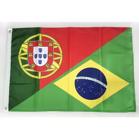 Portugal Brazil Flag Friendship 2ft*3ft (60*90cm) 3ft*5ft (90*150cm) Size Christmas Decorations Flag