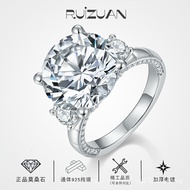 Big diamond8.0ct Sterling Silver18K Gold Plated Ring Wedding Ring Women's Ring Moissanite Cross-Bord