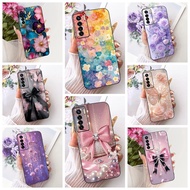 Casing For Tecno Camon 17 Pro Case CG8 CG8h Popular Flower Butterfly Soft Silicone Black Phone Cover
