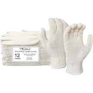 MIG4U 12 Pairs Work Gloves - Cotton String Gloves for Safety Work - Glove Liner Hand Saver Heat Prot