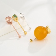 Pearl DIY Straw Dzi Bead Button Empty Straw Pearl DIY Accessories Dzi Bead Buckle Empty Holder Penda