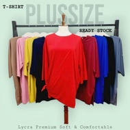 [READY STOCK] Plussize Tshirt Lycra Belahan Sisi 2XL (44") 3XL (52") Tshirt Women