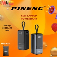 PINENG PN-821 PD 65W Three-Port Fast charging Power Bank with Type C Two-Way Cable 20000mAh Powerban