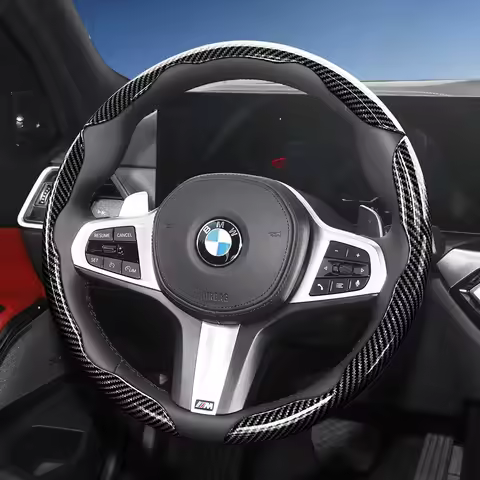 Suitable for Bmw Carbon Fiber Texture Steering Wheel Cover with Segmented Quick-Release Design, Dura