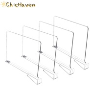 ChicHaven 1 2 4pcs trong suốt kệ tủ quần áo cho tủ quần áo tổ chức quần áo Divider tủ kệ sách Divide