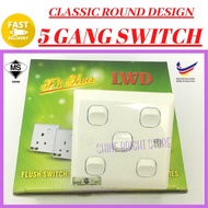 LWD 5 Gang 1 Way Switch / Suis 5 Butang / 5gang Switches