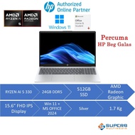 HP OmniBook 3 NGAI 15-FN0059AU  (RYZEN AI 5 330/ 24GB DDR5 RAM/ 512GB SSD/ 15.6'' FHD IPS)