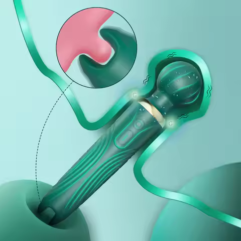 Wolf Fang Double Head Strong Shock AV Stick Massage Vibrator Female Masturbation Tide Spray Double H