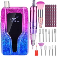 Nail Drill, 35000 RPM Professional Nail Drill Machine, Rechargeable Electric Nail File Machine for A