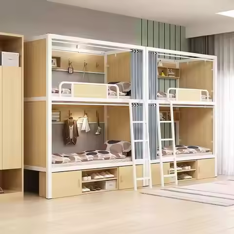 Student dormitory bunk bed staff apartment high and low youth hostel iron