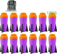 Aevdor Mega Missile Refill for Nerf N-Strike Elite Series, 12 Packs, Compatible Foam Rockets Bullets for Nerf Blaster Gun (Purple)