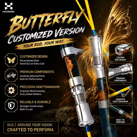 HASIDA Butterfly BFS Fishing Rod Lightweight Carbon Fiber Cork Handle Spinning Baitcasting Lure Rod
