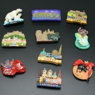 Travel Magnet Fridge Denmark Norway Vienna Prague Czech Republic Austria Resin Magnetic Refrigerator