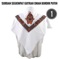 CODE X53V Rectangular Turban Ghutrah Oman Embroidered White Embroidery Retail Wholesale