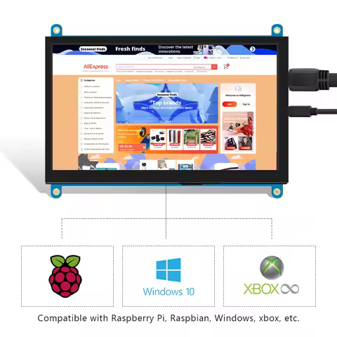 7 inch 1024*600 TNT Capacitive Touch Panel TFT LCD Module Screen Display for Raspberry Pi 3 B+/4b