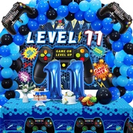 Vlipoeasn 90PCS Video Game Party Decorations for Boys Set Blue - 11th Birthday Supplies - Video Game