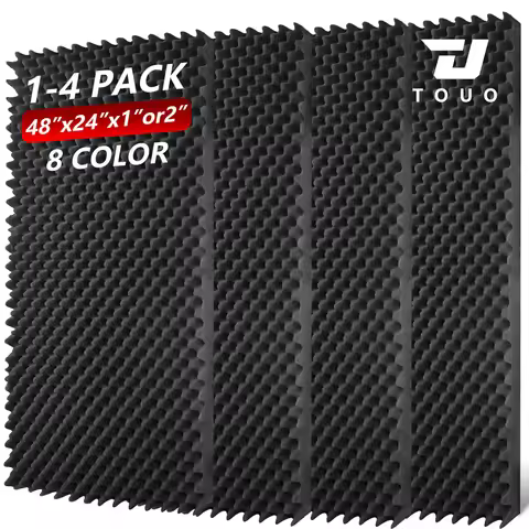 TOUO Acoustic Foam Soundproof Panels 1–4Pack Egg Cotton 47.2"x23.6" 8 Color Acoustic Wall Noise Damp