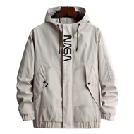 ( saiz besar lelaki tahan angin jaket ) jenama trendy hooded sukan jaket luar kasual jaket lelaki sa