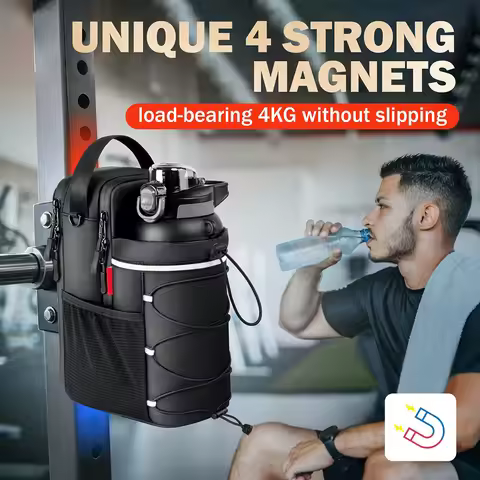 Magnetic Gym Bag Magnetic Sling Pocket Bottle Holder Crossbody Bag Gym Pouch for Men & Women