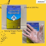 Aquaglove - 1 Pack Contains 100 Sheets of HDPE Plastic Gloves