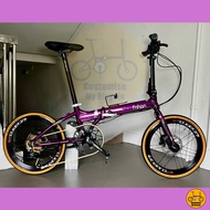 Fnhon Blast 20” • 9 Speeds Shimano Sora • Litepro Aero Wheelset • Folding Foldable Foldie Fold Bicycle Bike • Royal Purple • 406 tyres 20” inches • Velocity Crius Master Gust Tornado Dahon Tern Bifold • Customise My Bicycle •