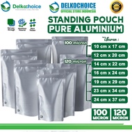 Delkochoice Food PURE ALUMUNIUM FOIL Ziplock Standing Pouch Packaging