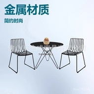 Cafe Milk Tea Shop Creative Iron Wire Durable Iron Dining Chair Hollow Chair Outdoor Direct Supply S