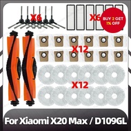 Compatible for Xiaomi X20 Max / D109GL Replacement Main Side Brush HEPA Filter Mop Pads Dust Bags Ac