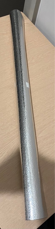 廚房櫃防水防油防潮耐高溫銀色皺紋貼紙 60 cm 寬，每100cm長