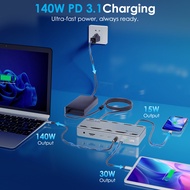 WAVLINK Intel Certified Thunderbolt 5 Dock 12-in-1 Hub with up to 120Gbps MAX 140W PD Single or Dual