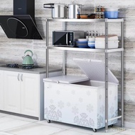Stainless Steel Shelf Multi-Layer Floor-standing Supermarket Storage Shelf Drum Washing Machine Freezer Top Storage Shelf
