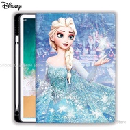 Disney Frozen Elsa Tablet Case for iPad Air 1 2 3 Mini 4 5 6 iPad Pro 2021 11inch Three-fold Pen Slo