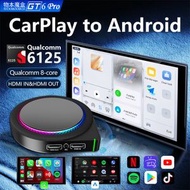 全城熱賣 - GT6 Pro Android 13 智慧型 AI 盒無線 CarPlay/Android 汽車轉接器，附 HDMI 和氣氛燈，8+128G