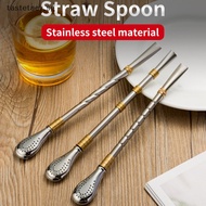 TT Reusable Metal Filter Drinking Straw Creative Stainless Steel Coffee Tea Spoon Straw Detachable Spoons Drinking Straw Bar Tools TT