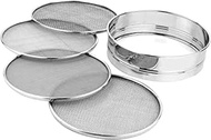 Vaishnavi Creations 4 In 1 Stainless Steel Interchangeable Sieve Set of 5 Flour Spices Food Strainers Atta Chalni Jaali Channi Atta, Maida Strainer - Silver, Length 8 Inch, Width Height 2.5 Inch