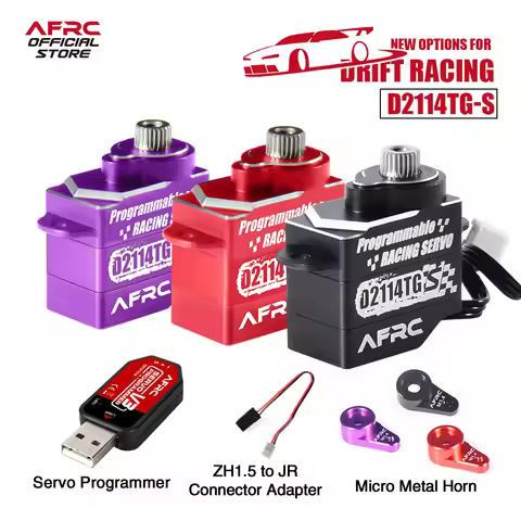 AFRC-D2114TG-S 11g All Metal Programmable Micro Super Mute Steering Servo For MINI Z 1/28 1/24 Car M