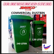 RAYACO 240 Liter Plastic Dustbin 240L Mobile Waste Bin Green Colour
