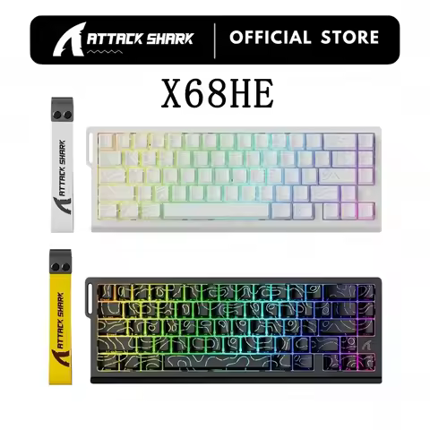 Original Brand ATTACK SHARK X68HE Magnetic Mechanical Keyboard RGB 8K E-Sports Magnetic Axis Keyboar