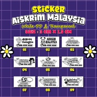 279 PCS Fast Print Sticker Aiskrim Malaysia Ice Cream Sticker Transparent Waterproof Sticker Label S
