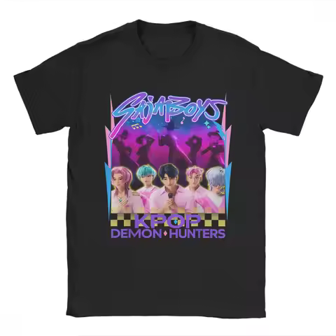 K–Pop Saja Boys Team T Shirts 100% Cotton Clothing Summer Y2K Funny Short-Sleeve T-Shirt O Neck Cust