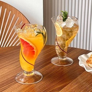 High Appearance Level Glass Juice Drink Glass Cold Drink Glass Home Creative Ins Wind Ice Cream Milkshake Cup Coffee Cup