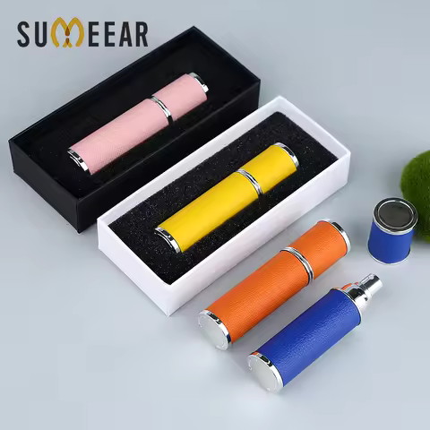 9Pcs 5ml Leather Perfume Bottles With Packaging Box Portable Perfume Spray Personalized Perfume Bott